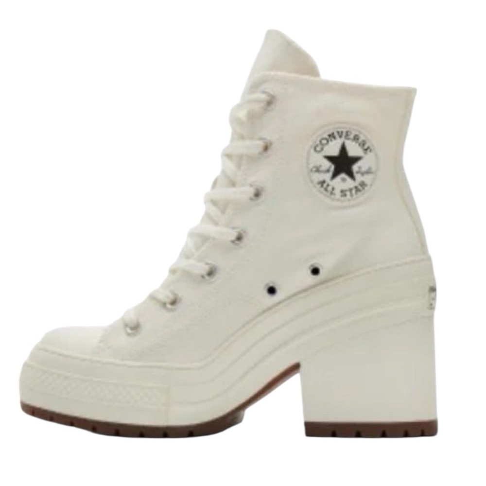 Converse White Platform High-Top Heel Sneakers